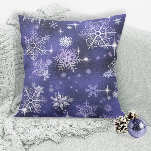  Snowflakes Patroon Violet ID846 Kussen (Creator heeft geüpload)