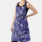  Snowflakes Patroon Violet ID846 Schort (Insitu)