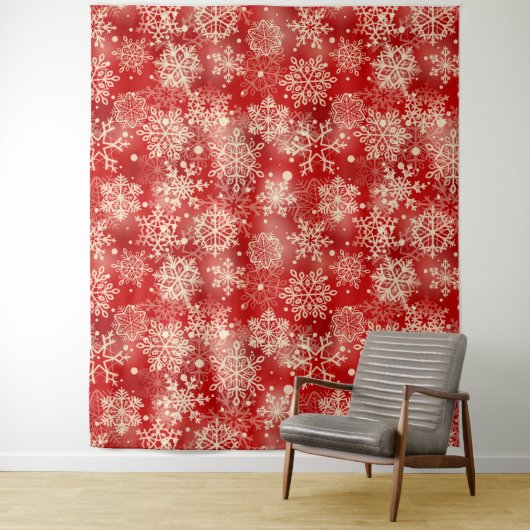 Snowflakes patroon wandkleed (In situ)