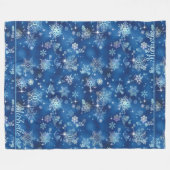 Snowflakes Pattern Blue ID846 Fleece Deken (Voorkant (Horizontaal))
