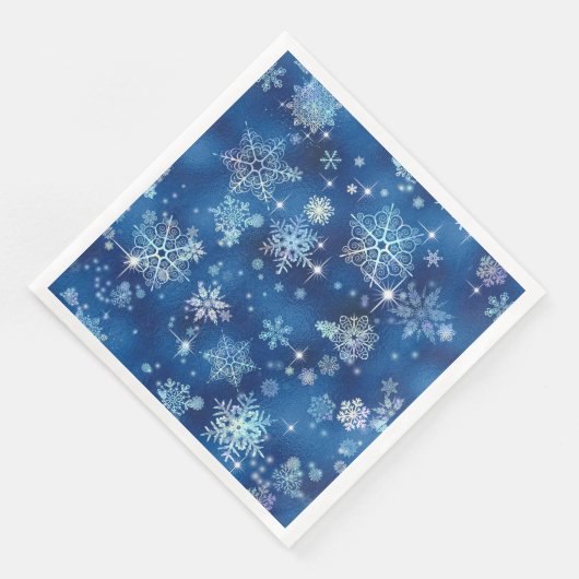 Snowflakes Pattern Blue ID846 Servet (Hoek)