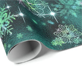 Snowflakes Pattern Green ID846 Cadeaupapier (Rol Hoek)