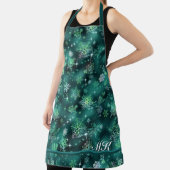  Snowflakes Pattern Green ID846 Schort (Insitu)