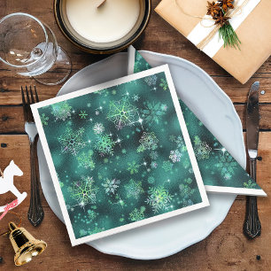  Snowflakes Pattern Green ID846 Servet