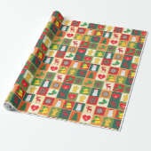 Snowflakes Pattern-Kerstfeestdag Cadeaupapier (Uitgerold)