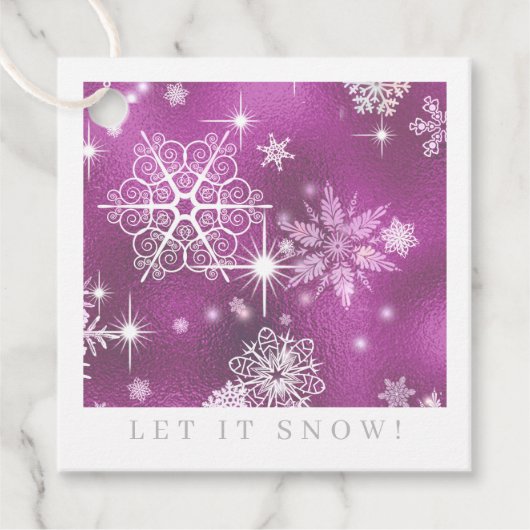  Snowflakes Pattern Orchid Pink ID846 Bedankjes Labels (Voorkant)