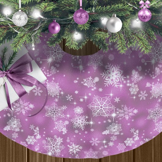 Snowflakes Pattern Orchid Pink ID846 Kerstboom Rok