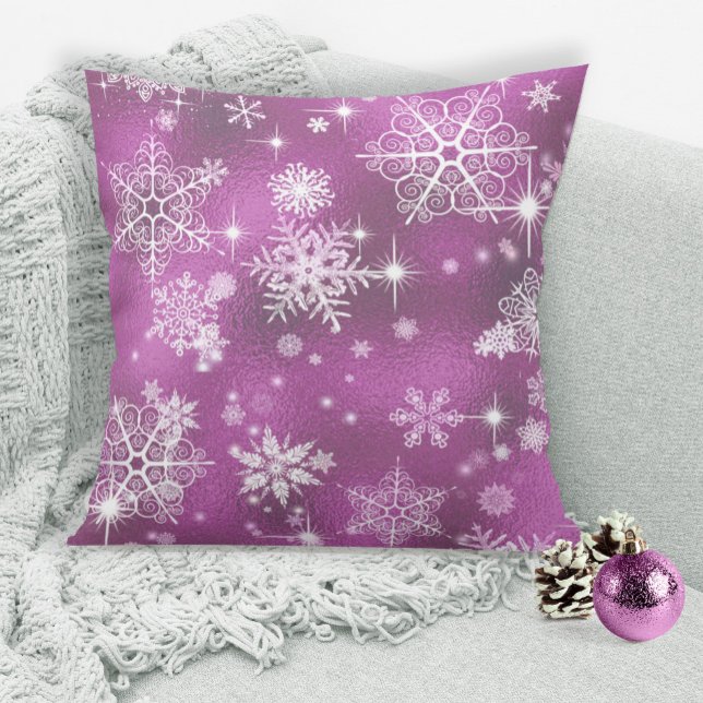  Snowflakes Pattern Orchid Pink ID846 Kussen (Creator heeft geüpload)
