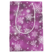 Snowflakes Pattern Orchid Pink ID846 Medium Cadeauzakje (Voorkant)
