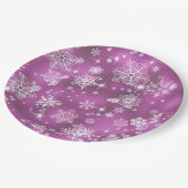  Snowflakes Pattern Orchid Pink ID846 Papieren Bordje (Gekanteld)
