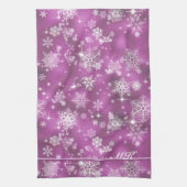 Snowflakes Pattern Orchid Pink ID846 Theedoek (Verticaal)