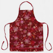  Snowflakes Pattern Red ID846 Schort (Voorkant)