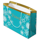 Snowflakes Peace Holiday Sac cadeau (Dos Angle)