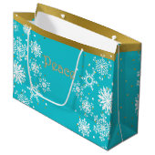 Snowflakes Peace Holiday Sac cadeau (Devant Angle)