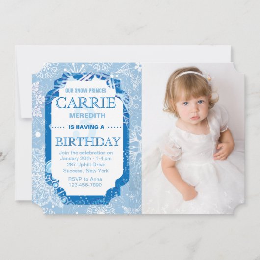 Snowflakes Photo Invitation (Devant)