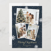 Snowflakes Photo Joyeuse carte de Noël (Devant / Derrière)