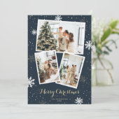 Snowflakes Photo Joyeuse carte de Noël (Debout devant)