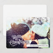 Snowflakes Photo Joyeux Noël Carte de vacances (Devant / Derrière)