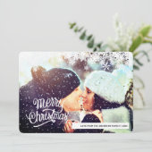 Snowflakes Photo Joyeux Noël Carte de vacances (Debout devant)