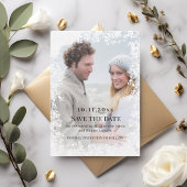 Snowflakes photo winter wedding save the date