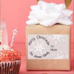 Snowflakes Pink Christmas Sticker rectangulaire<br><div class="desc">Étiquette cadeau Motif de Snowflakes mignon</div>