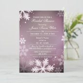 Snowflakes Pink Winter Bridal douche invitation (Debout devant)
