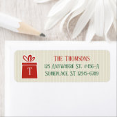 Snowflakes & Presents Red Return Adresse Étiquette (En situation)