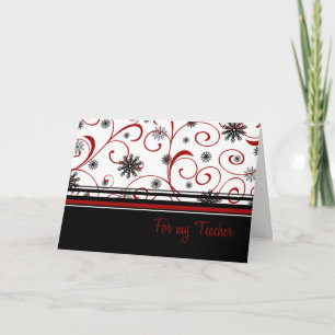 Snowflakes Professeur Bonne carte de vacances