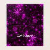 Snowflakes Purple Arrière - plan Tente Fold Cartes (Outside Unfolded)