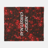 Snowflakes Red Background Fleece Blanket Deken (Voorkant (Horizontaal))