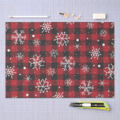 Snowflakes Red Black Buffalo Tissuepapier (Craft)