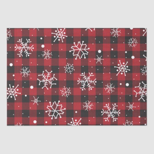 Snowflakes Red Black Buffalo Tissuepapier (Voorkant)