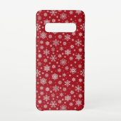 Snowflakes Red Case Samsung Galaxy Hoesje (Achterkant)