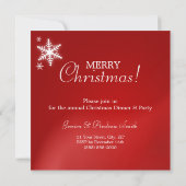 Snowflakes Red Christmas Party Invitation (Dos)