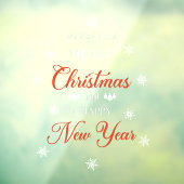 Snowflakes Red Merry Kerstmis Cling Raamsticker (Vel 3)