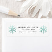 Snowflakes Retouradreslabels Etiket (Insitu)