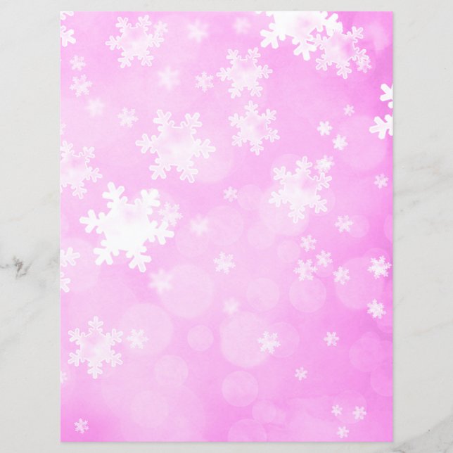 Snowflakes rose et papier à scandale Bokeh (Devant)