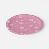 Snowflakes Roze Papieren Bordje (Gekanteld)