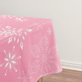 Snowflakes Roze Tafelkleed (Voorbeeld)