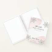 Snowflakes Roze Waterverf Baby shower Guest Book Notitieboek (Binnen)