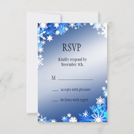 Snowflakes RSVP Kaartje (Voorkant)