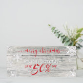 Snowflakes Rustique de Noël en Bois - Carte de réd (Debout devant)