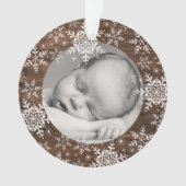 Snowflakes rustiques Baby First Christmas (devant)