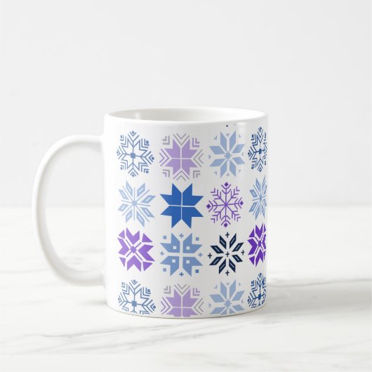 Snowflakes scandinave Mug café (Gauche)