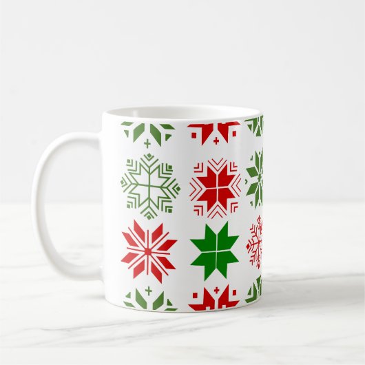 Snowflakes scandinave Mug café (Gauche)