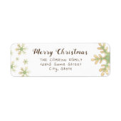 Snowflakes Script Merry-kerstadreslabel Etiket (Voorkant)