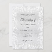 Snowflakes silver winter wedding kaart (Voorkant)