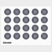 Snowflakes Slate Grey Charcoal Ronde Sticker (Vel)