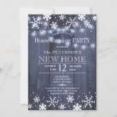 Snowflakes snaarlicht winterpartij kaart (Voorkant)