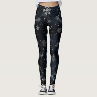 Snowflakes Snow Leggings